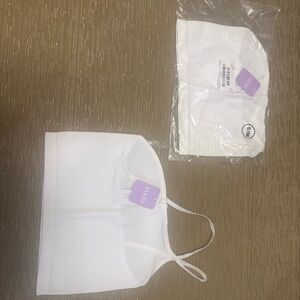 Fashion Nova White Cropped One shoulder cami